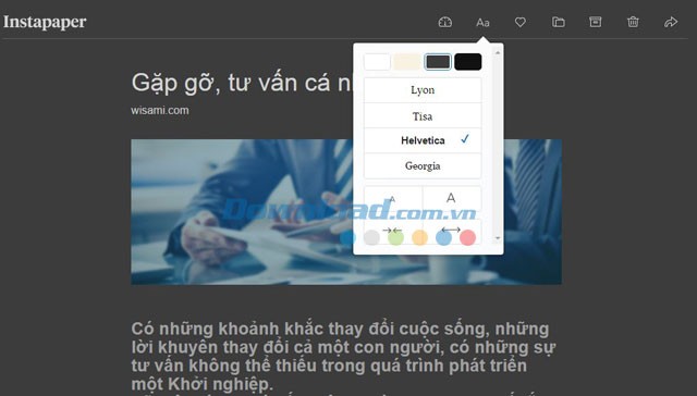 Tùy chọn font chữ