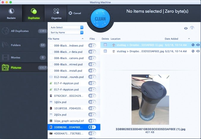 Quản lý các file ảnh với Mac Washing Machine