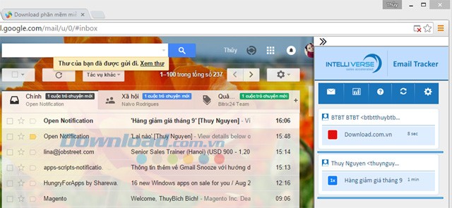 Theo dõi email gửi đi với Intelliverse Email Tracker
