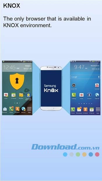 Internet for Samsung Galaxy hoạt động trên cả môi trường KNOX