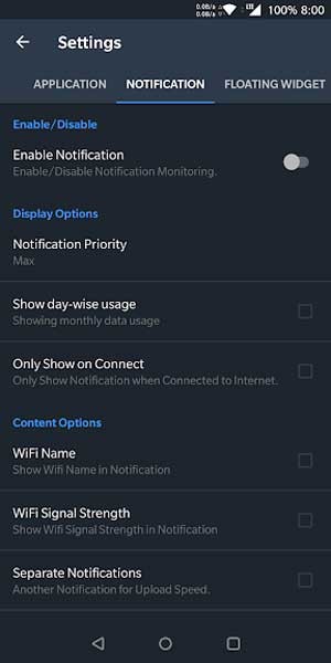Internet Speed Meter có nhiều cài đặt đa dạng