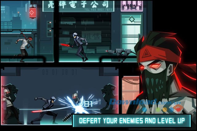 Đánh bại kẻ thù và tăng cấp trong game