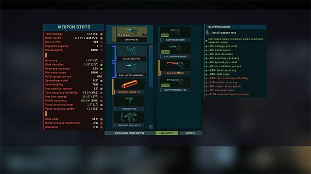 Quản lý chỉ số của từng loại vũ khí trong Intravenous II để khai thác tối đa sức mạnh hỏa lực