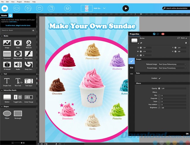 Giao diện của IntuiFace Composer