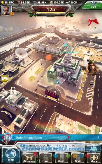 Giao diện chính của game Invasion: Modern Empire