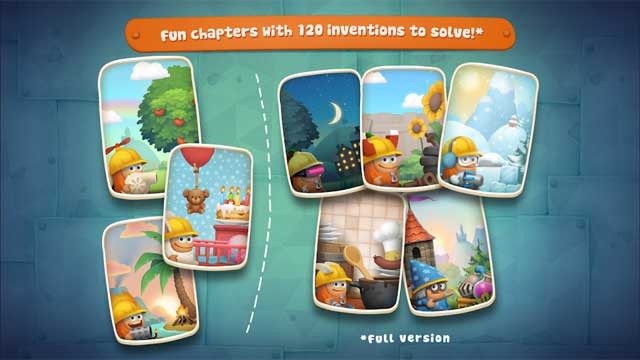 Inventioneers cho Android có rất nhiều màn chơi hấp dẫn với 120 phát minh để bé khám phá