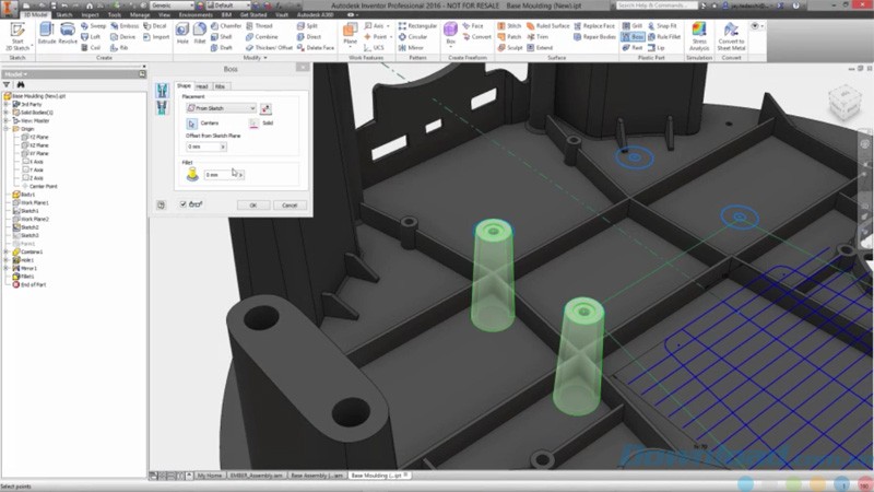 Thiết kế bộ phận nhựa trong Inventor