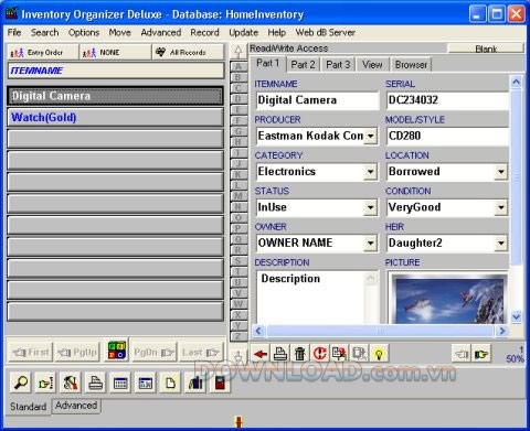 Inventory Organizer Deluxe