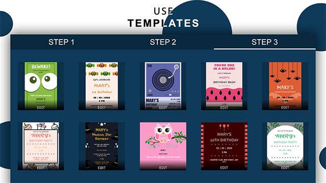 Chọn template có sẵn trong Invitation Card Maker cho Windows để làm eCard nhanh hơn