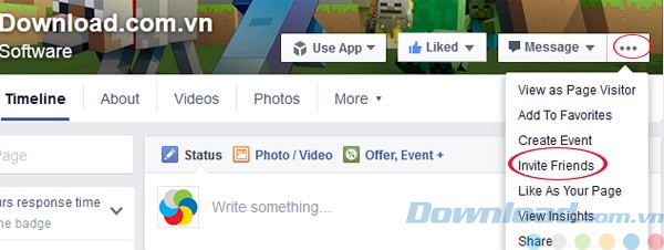 Tính năng Invite Friends trên Facebook