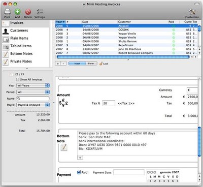Invoices for Mac OS X