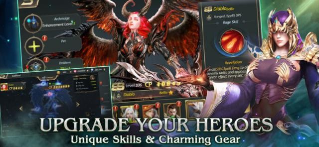 Nâng cấp anh hùng của bạn bằng các tăng sức mạnh và cường hóa trang thiết bị