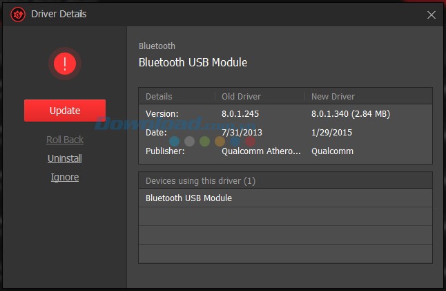 Thông tin về driver cũ và bản cập nhật