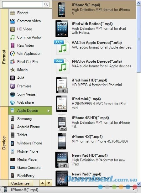 iOrgsoft iPad Video Converter hỗ trợ đa định dạng