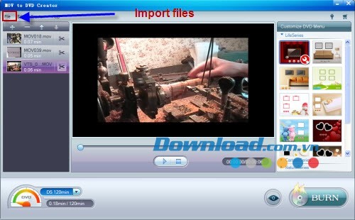 iOrgsoft MOV to DVD Creator