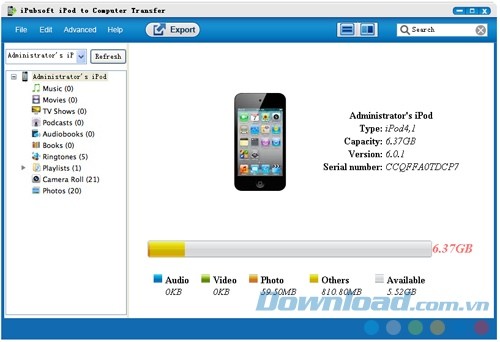 iPubsoft iPod to Computer Transfer