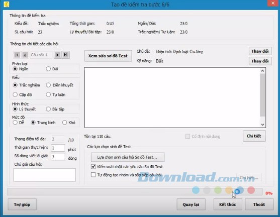 Tạo đề kiểm tra nhanh