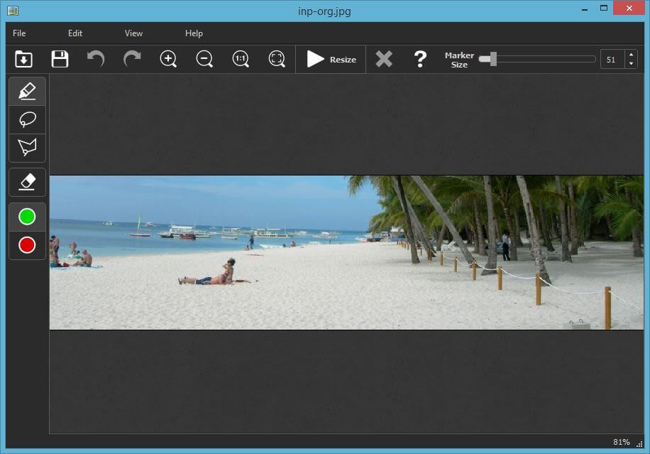 Giao diện iResizer