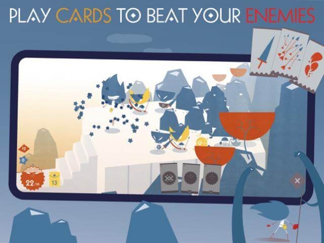 Dùng các thẻ bài để đánh bại kẻ thù của bạn trong game Iris and the Giant
