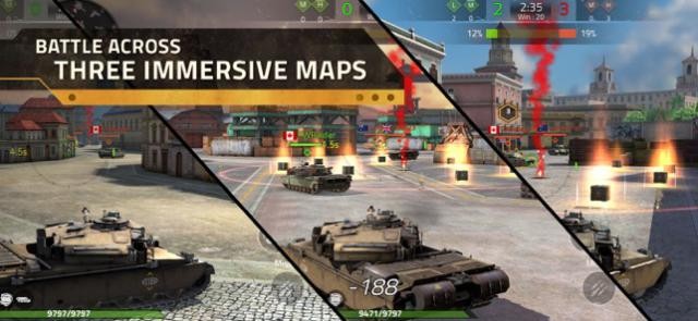 Chiến đấu ở 3 bản đồ rộng lớn trong game bắn tăng thú vị