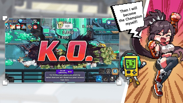 Bạn nỗ lực để trở thành nhà vô địch trong Isekai Fighting Girls:Idle RPG