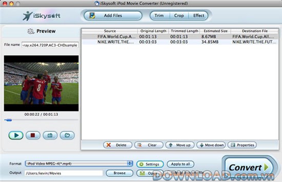 iSkysoft iPod Movie Converter for Mac