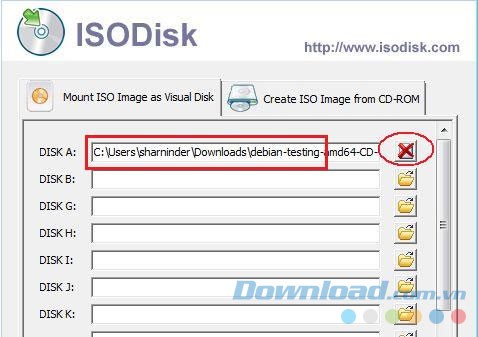 Giao diện phần mềm ISODisk