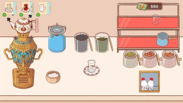 Tiến bộ trong Istikan Chai game để mở khóa nâng cấp xe hàng, những bộ ấm chén tinh xảo và đồ trang trí