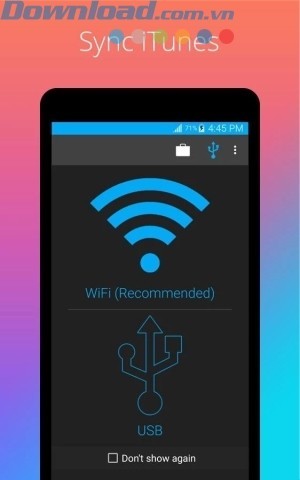 Đồng bộ qua Wifi hoặc USB