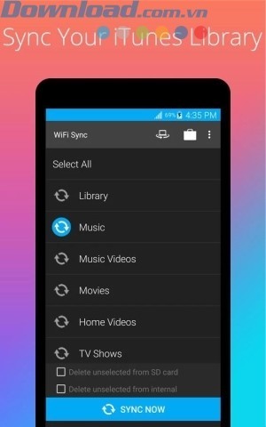 Đồng bộ thư viện iTunes lên Android