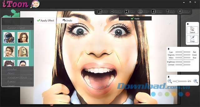 Áp dụng các hiệu ứng độc đáo cho bức ảnh bằng ứng dụng iToon cho máy tính