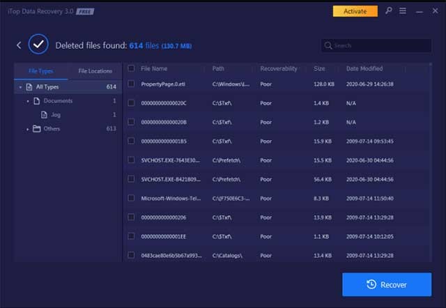 Phục hồi dữ liệu và quét cực nhanh