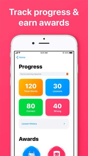 Theo dõi quá trình học tập và nhận phần thưởng