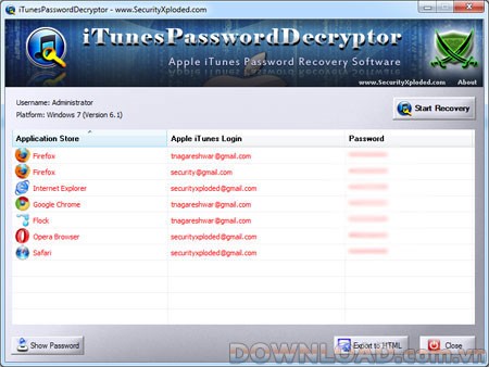 iTunesPasswordDecryptor