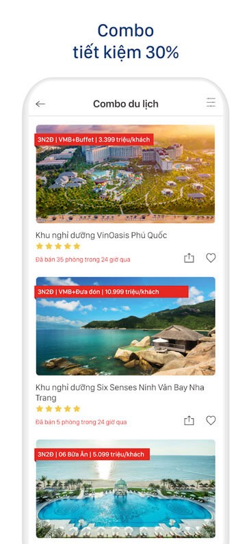 Nhiều combo tiết kiệm