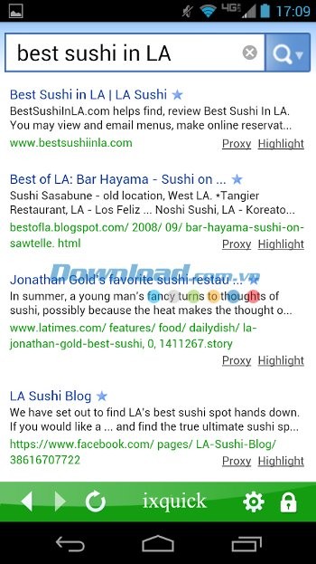 Ixquick cho Android không chia sẻ và thu thập thông tin người dùng