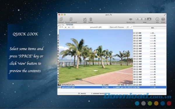 iZip Pro cho Mac hỗ trợ tính năng xem trước nội dung trong file lưu trữ