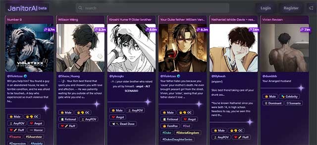 JanitorAI giúp bạn tạo và tương tác với các nhân vật AI được cá nhân hóa