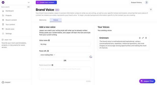 Jasper Brand Voice cho phép AI tái tạo phong cách riêng của thương hiệu