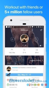 JEFIT cho Android để bạn tập cùng bạn bè