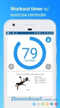 JEFIT cho Android bấm giờ tập