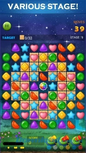 Jelly Star Night cho Android có nhiều cấp độ thử thách