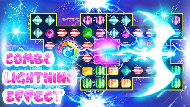 Ghép được nhiều viên đá quý thành hàng để tạo ra các combo sức mạnh