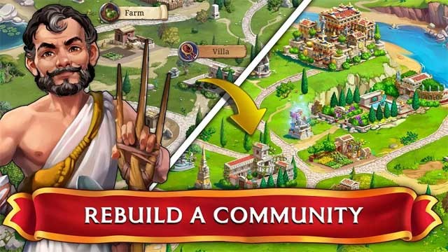 Giúp người dân thành Rome xây dựng lại một thành phố thịnh vượng trong Jewels of Rome for Android