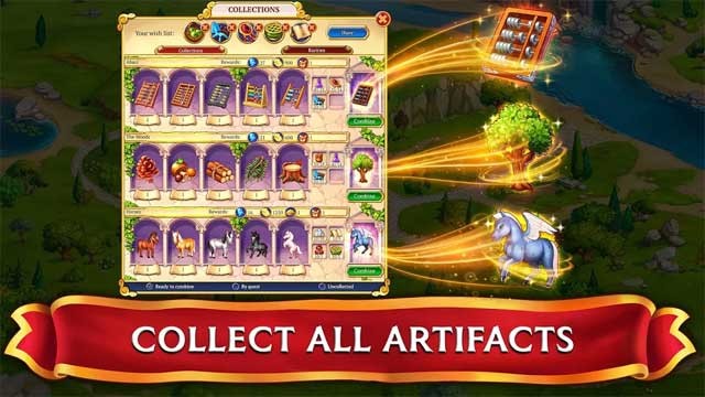 Chơi các màn chơi match 3 để thu thập vật phẩm