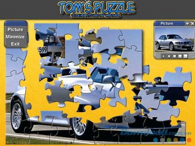 Giao diện của ứng dụng tạo game ghép hình Jigs@w Puzzle Promo Creator