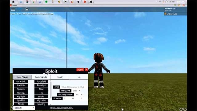 JJSploit giúp bạn thực hiện các lệnh cheat không có sẵn trong game gốc