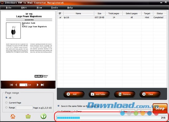 Joboshare PDF to Html Converter
