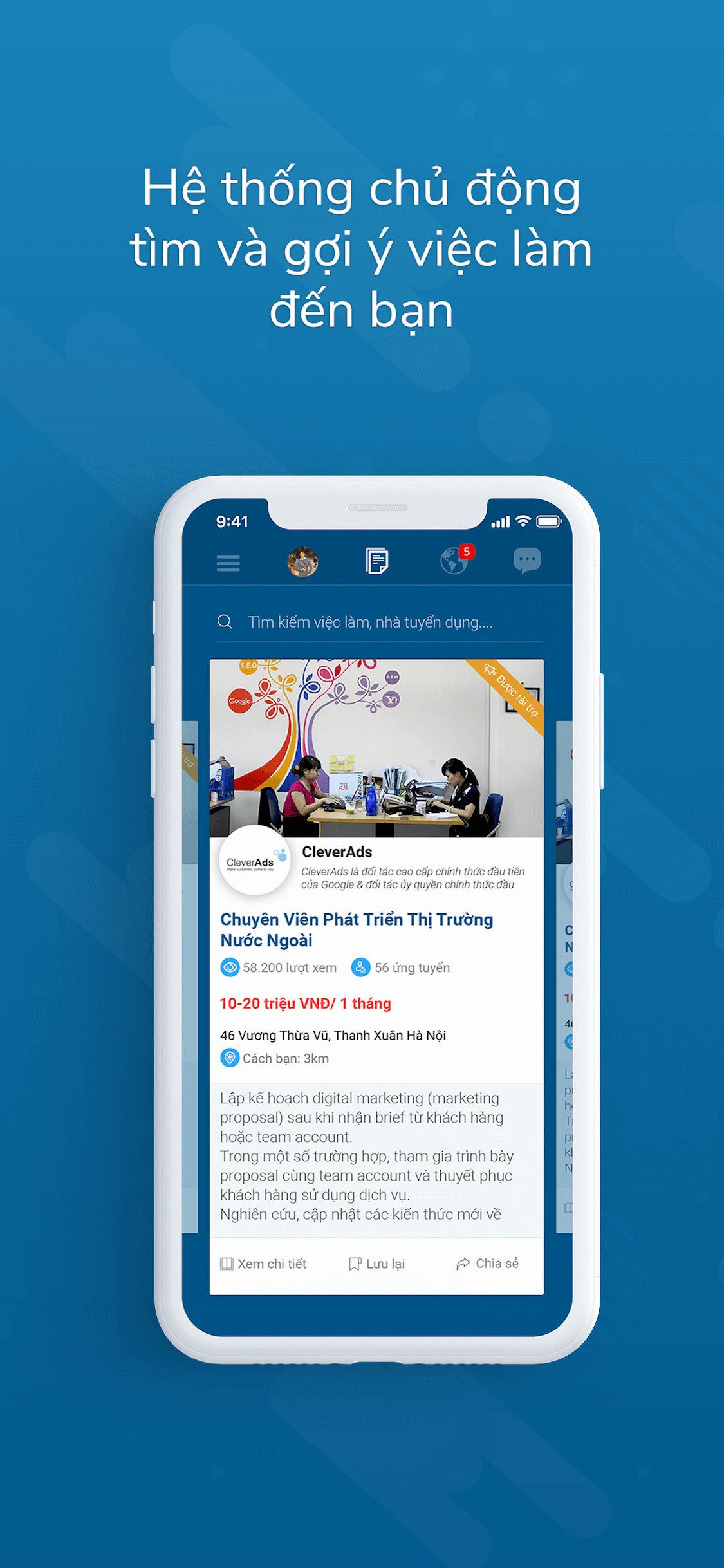 JobsGO chủ động tìm và gợi ý việc làm đến bạn