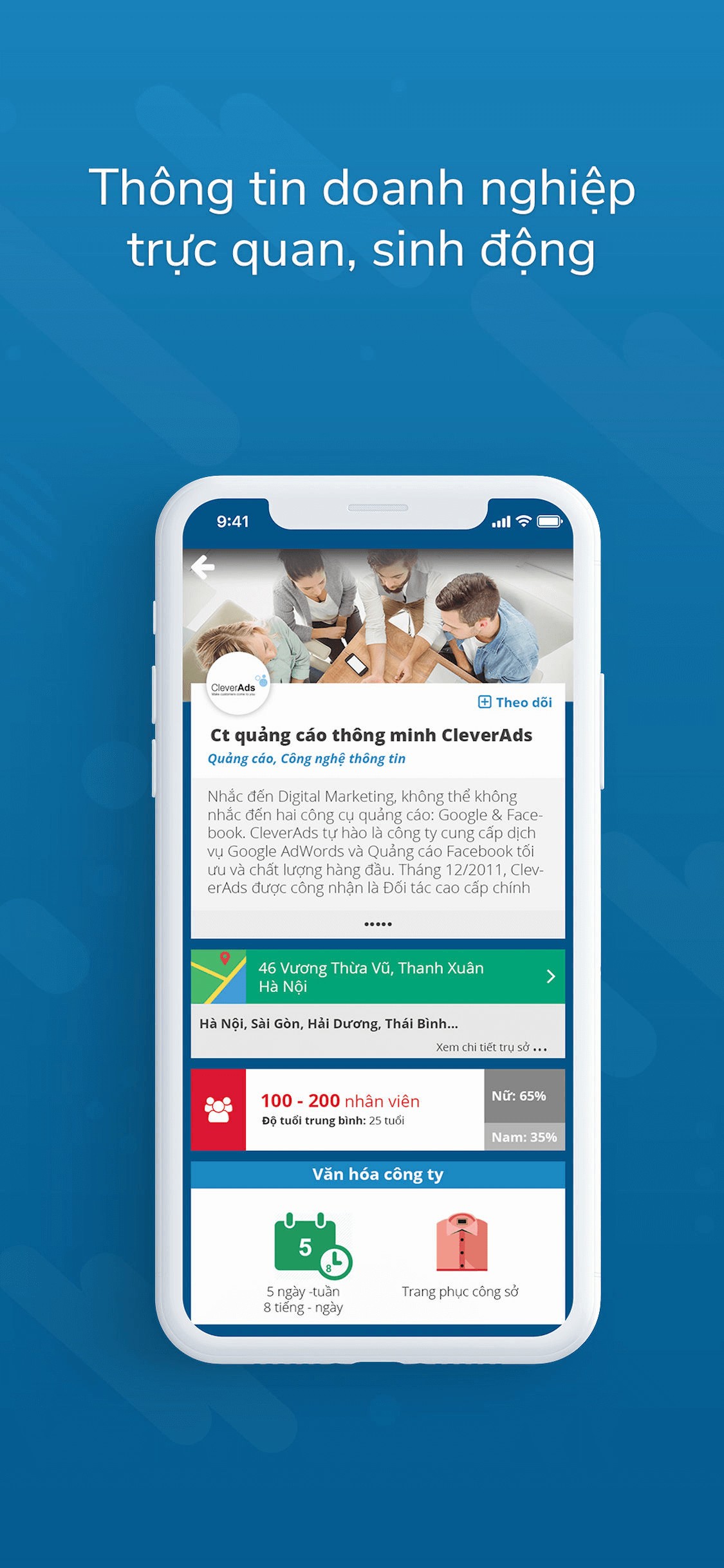 Với JobsGO bạn có thể xem thông tin doanh nghiệp trực quan, sinh động